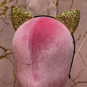 NEW Gold Glitter Cat Ears Headband